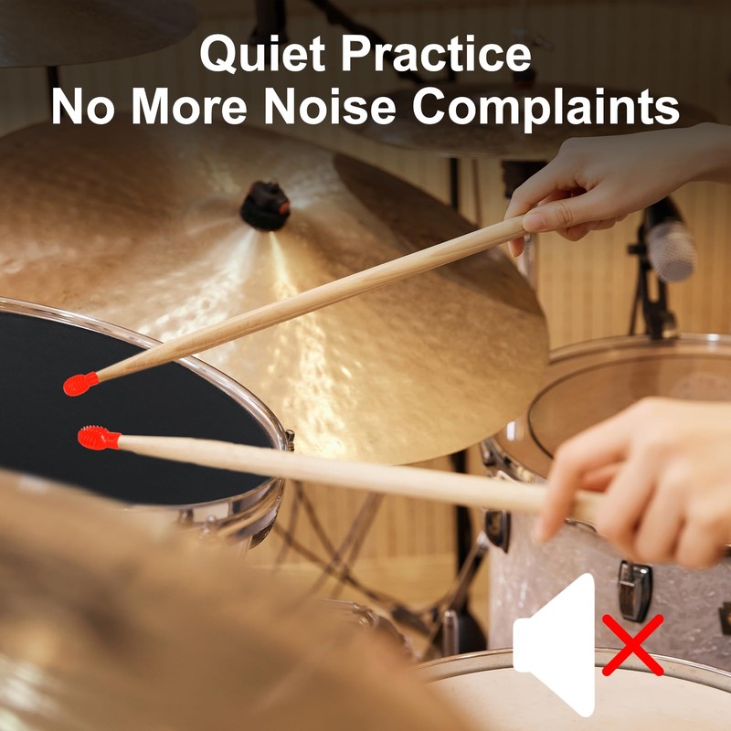 6 Pack Drumstick Dampeners for Silent Practice Drums Silicone Drumstick