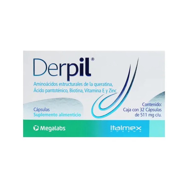 Derpil Suplemento Frena La Caída Del Pelo Vitaminas Aminoácidos Sin