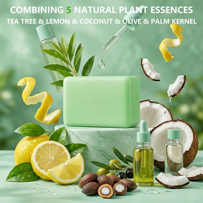Tea Tree Soap, Natural Gentle Exfoliating Cleansing, for Face &
