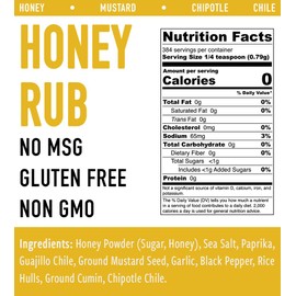 Dragon Island Spice Company | Honey Rub - Honey BBQ Seasoning - Chicken BBQ Rub - Chipotle Honey Seasoning - Pork BBQ Rub (10.7 Ounce)