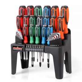 HORUSDY 44PCS Mangetic Screwdriver Set Go-Thru Steel Blades High Torque Racking
