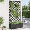 Gecheer Planter with Trellis Black Solid Wood Fir