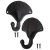 Fuxxer® Heavy Rustic Iron Hooks Wall Hooks Shell Design Black