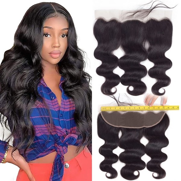 QTHAIR 12A Grade Brazilian Body Wave Ear To Ear 13x4" Full Lace Frontal Closure 20inch Body Wave Brazilian Human Hair 13x4 Lace Frontal With Baby Hair