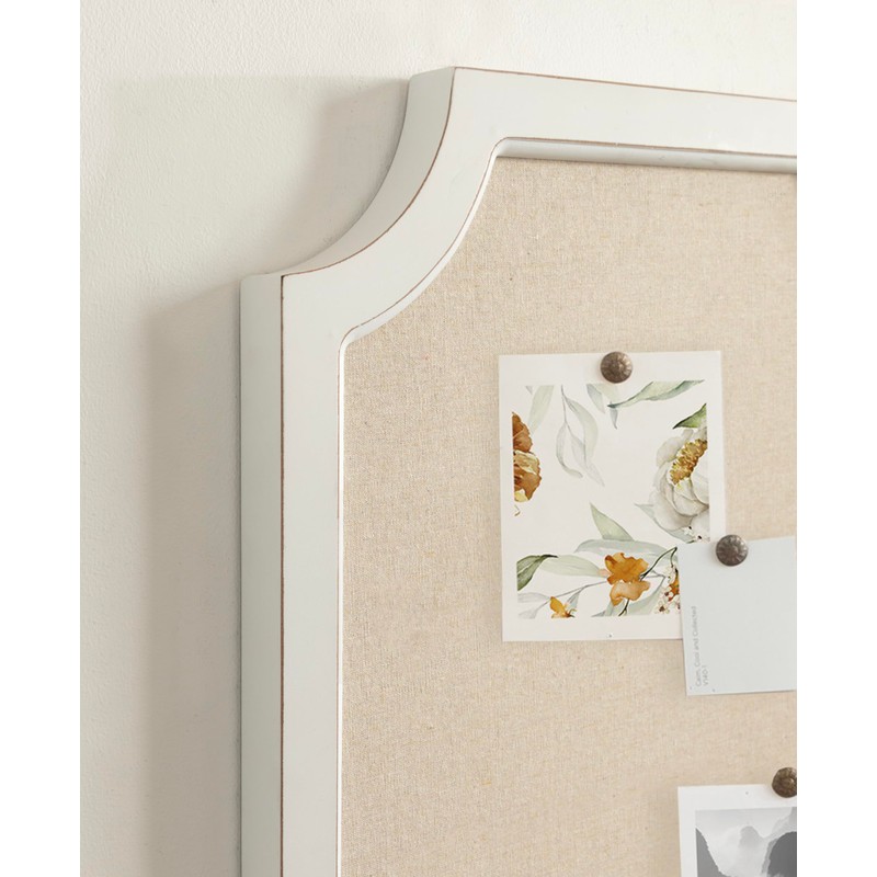 Hogan Framed Scalloped Decorative Wall Pinboard; White; 18 x 30;
