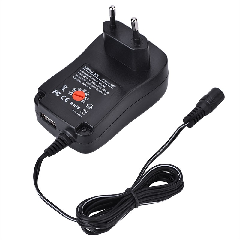 Universal AC / DC Power Adapter Supply 5V 2.1A USB