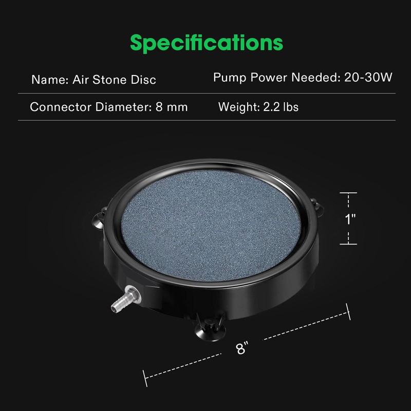 VIVOSUN Air Stone Disc 8 x 8 Inch with Shell