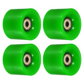 PATIKIL 60mm Longboard Wheels with Bearings ABEC-11, 4 Pack Street Wheels for Skateboards Cruiser Wheel Replacement 80A, Green Golden