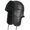 Zavelio Unisex Shearling Sheepskin Aviator Russian Bomber Hat Medium Solid