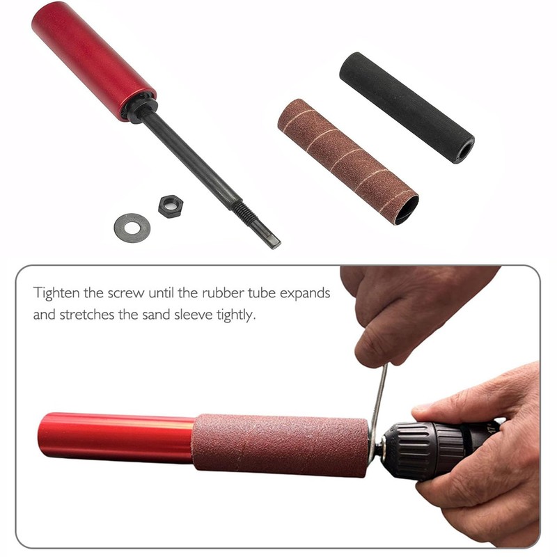 Portable Spindle Sander Drum Sander Set Hand-Held Rubber Sanding Drum