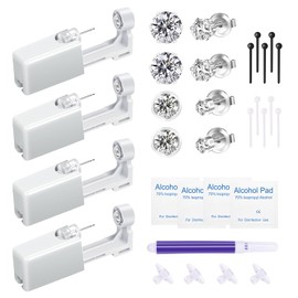 Makalong 4pcs Ear Piercing Kit, Ear Piercing Gun, Disposable Ear Piercing Kit, Self Ear PIercing Gun Kit, Easy And Safe Earring Piercing kit