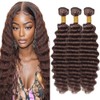 Dokksiiia Loose Deep Human Hair Bundles Color 4 Dark Brown