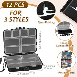 DoubleFill 12 Pcs Dance Recital Gifts for Girls Bobby Pin Case Mini Hair Tie Clip Storage Box Portable Ballet Cheerleading Travel Accessories for Women Dance Lover Team