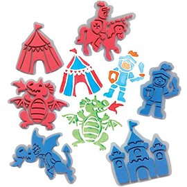 Baker Ross FE280 Knight Foam Stamp Set - Pack of 10, Craft Stamps for Children, Craft Set for Children
