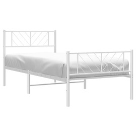 Casafoyer Metal Bed Frame with Headboard and Footboard White 39.4"x74.8" Twin
