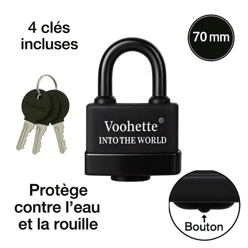 70mm Outdoor Heavy Duty Padlock Small Shackle 4 Keys Hardened