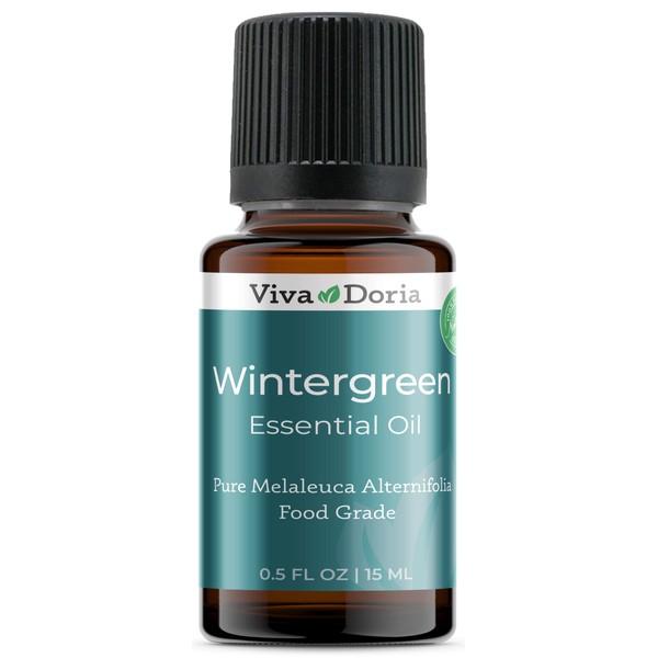 Viva Doria 100% Pure Wintergreen Essential Oil, Undiluted, Food Grade, 15 mL (0.5 Fluid Ounce)