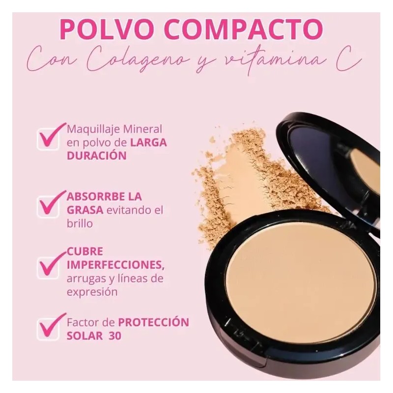 Polvo Compacto Maquillaje Colorton Mineral Powder Full Cover Tono 9