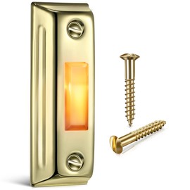 Dreyoo Metal Doorbell Push Button, Heavy Duty Metal Door Bell Wired Button LED Lighted Wall Mounted Doorbell Push Buttons for Home, Universal Garage Door Opener Switch Property in Copyright(Gold)