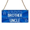 Pixie's Gifts Best Brother Uncle Birthday Gift Wooden Blue Plaque