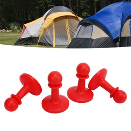 Alomejor 4Pcs Proof Camping Tent Poles Awning Rod Support Bar Tent Poles Protector for Camping Hiking (Red)