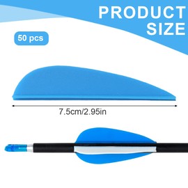 DLPRK Pack of 50 Plastic Arrow Feathering Rubber Feathers Plastic Feathers DIY for Arrows Archery Arrows Carbon Arrows Vane for Archery Hunting Shooting (3 Inches)