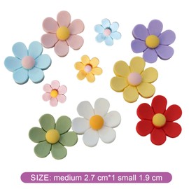 14pcs Cute Flower Fridge Magnets, 2 Sizes 3D Colorful Daisy Refrigerator Magnets Floral Magnetic Decorative Magnets for Whiteboard Locker Car Kitchen Office Decorations(7 Big, 7 Small)