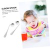Ciieeo 2pcs Curved Soup Spoons for Boys and Girls and