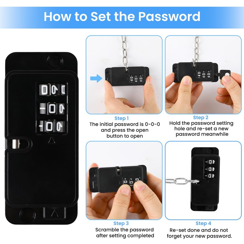 2 Pack Adjustable Password Fridge Locks, NewBinn Refrigerator Coded Cable