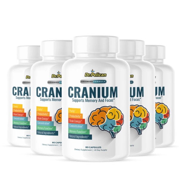 Pelican Vitamins Cranium- Brain Support- 5 Bottles- 300 Capsules
