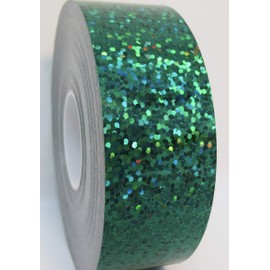 Paper Street Plastics Roll of Sparkle Tape, 1 inch x 50 feet, Holographic Glitter, Sequins (Emerald Green)