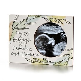 MBHB Magnetic 5x7 Picture Frame, Exclusive Watercolor Design, Durable Wooden Construction, Ideal for Ultrasound Photos, Magnet Frames for Refrigerator Fridge Picture Frames Magnets, Grandparent