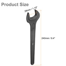 sourcing map Single Open Ended Spanner Wrench, 28mm, Thicken CR-V Steel Open End Wrench Tool for for Automotive Repair and Furniture Assembly, Black