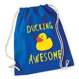 Hippowarehouse Ducking awesome Drawstring Cotton School Gym Kid Bag Sack 37cm x 46cm, 12 litres