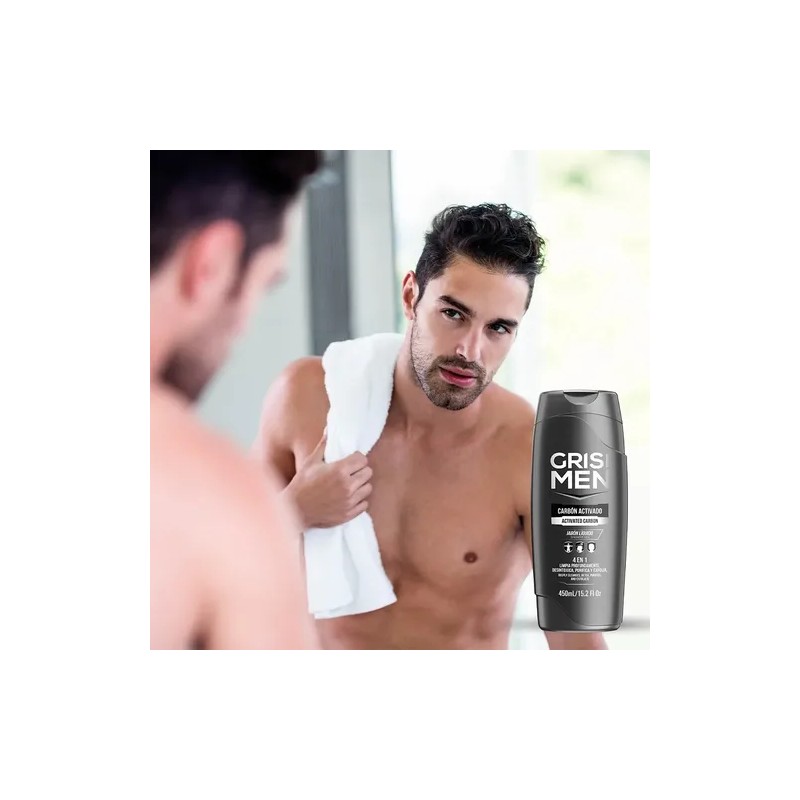 Jabón Líquido Corporal Grisi Men Carbón Activado 450ml