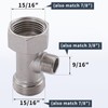 Bidet T Adapter, Brass 3 Way Tee Connector (7/8"x7/8"x3/8") with