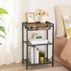 HOOBRO 28.7 Inch Tall Side Table, 3-Tier Industrial Telephone End