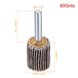 uxcell 20mm Flap Wheels Shank Mounted Sandpaper Abrasive Wheel 80 Grits 15 Pcs