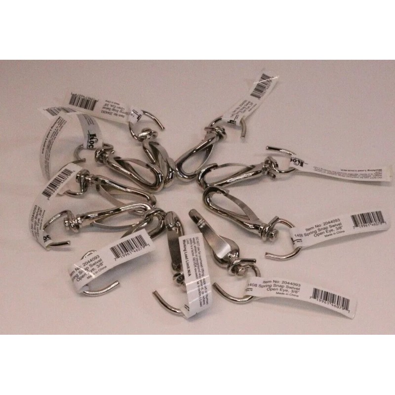 Koch 1408 Spring Snap Swivel Open Eye 3/8" Qty 10