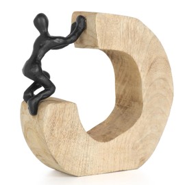 Moritz Sculpture I We Clear the Way I 18.5 x 6 x 19 cm I Wooden Decoration I Sculpture Decoration I Modern I Living Room I Made of Wood I Wooden Sculpture