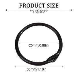 WeddHuis 50 pcs Binder Ring 30 mm Book Ring Binder for Album Scrapbook Album Craft Paper Card Multicoloured