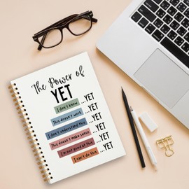 Tizzer Mental Health the Power of Yet Lined Hardcover College Ruled Spiral Notebook Journal for Work Notes Journaling 5.5×8.3 Inch,Mental Health Awareness Gifts