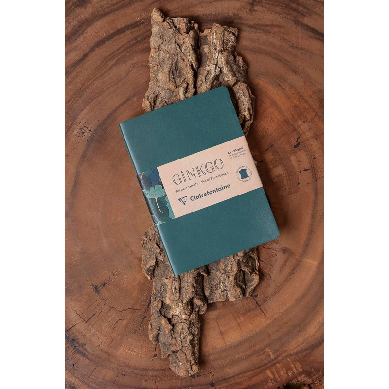Clairefontaine 115948C Ginkgo Notebooks with Thread Binding, A5 14.8 x