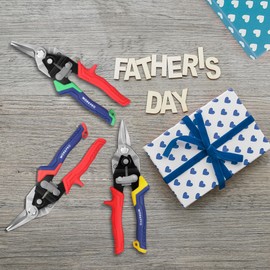 WORKPRO 3 Piece Aviation Tin Snips Set, 8 Inch Metal Cutter Shear for Left, Right and Straight Cut, Cr-V Blade, Ergonomic Handle with Hang Hole & Safety Latch