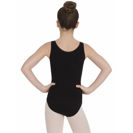 Children Sparkle Tank One-piece Lycra Black Gymnastics Leotard Top 8-9 Years old