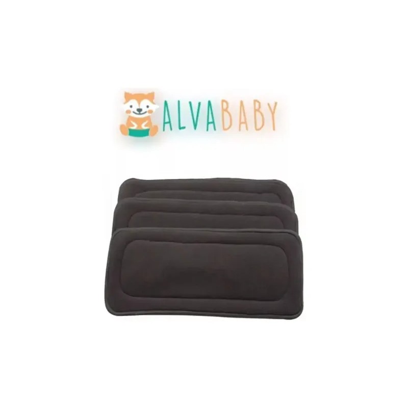 10 Absorbentes Insertos De Bambú Charcoal 4 Capas Alva Baby
