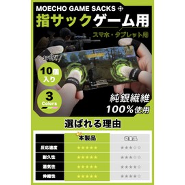 MOECHO Finger Sleeve for Gaming, Finger Sleeve for Game Use 【Silver Fiber, High-Density Sewing, Ultra-High Sensitivity Touch】 Gaming Finger Sleeve for Smartphones, Game, Finger Sleeve, Finger Sack