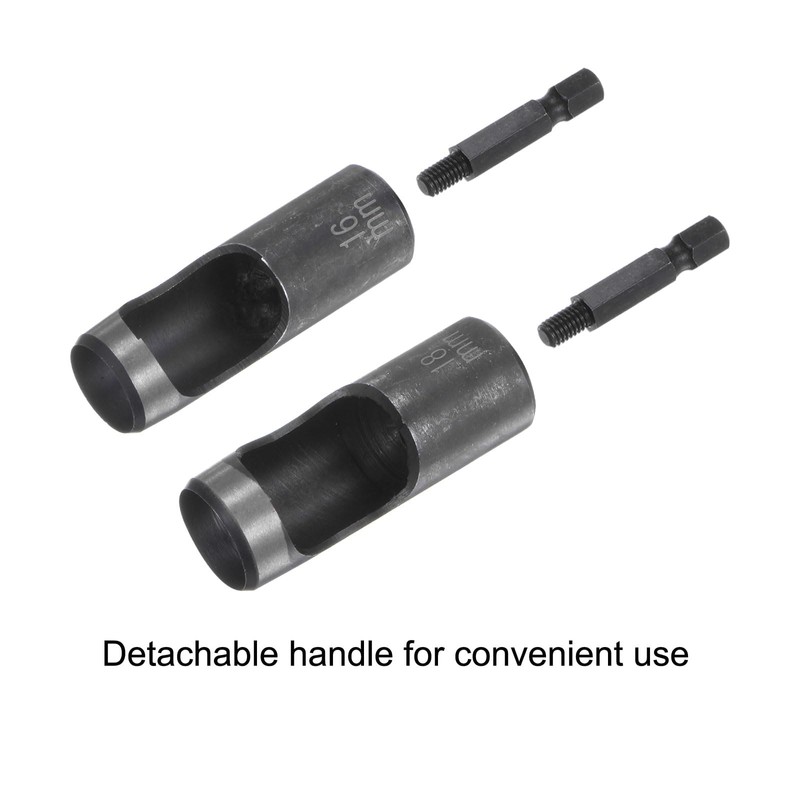 HARFINGTON Leather Hollow Punch Set 1/4 Hex Shank for Drills,