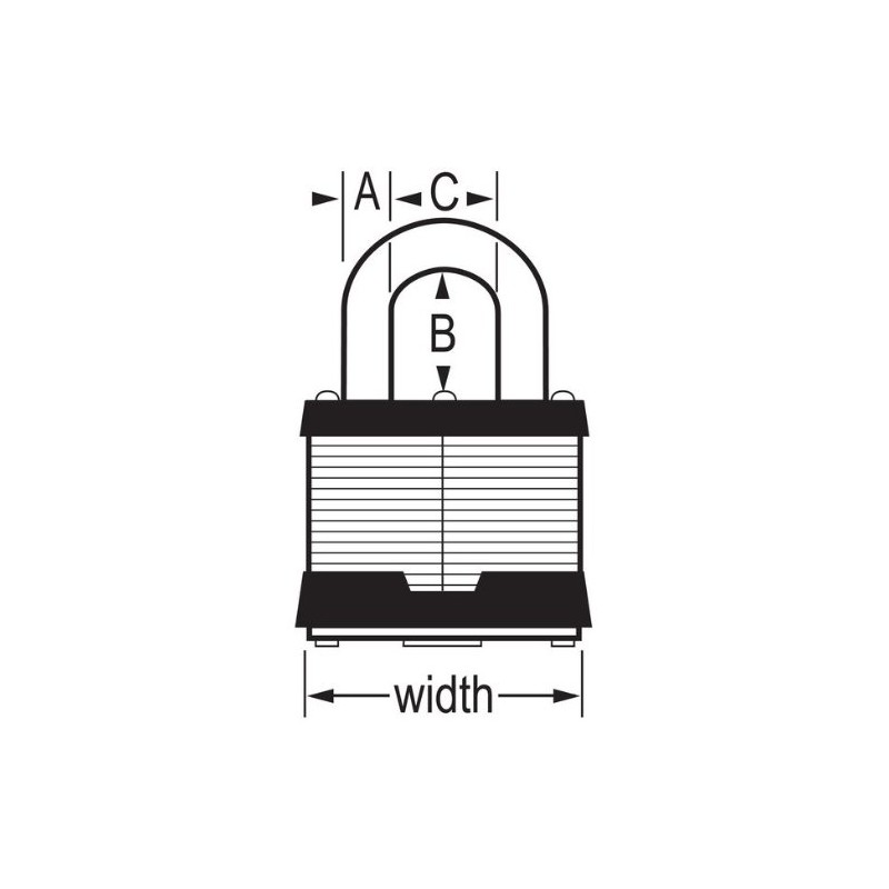 Master Lock, 5KA A383 Padlock Keyed Alike Laminated Steel (6