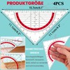 Geometry Triangle, Set of 4 Set Square Primary School, 180